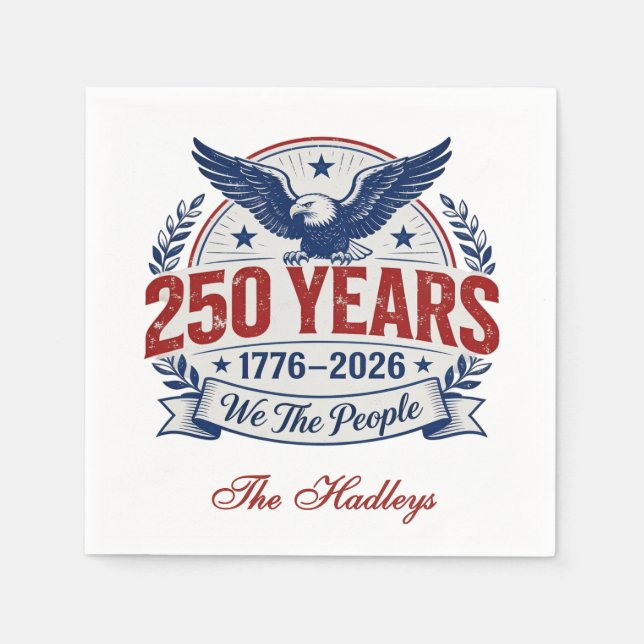 Servilleta De Papel America's 250th Anniversary Name (Anverso)