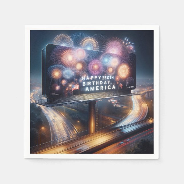 Servilleta De Papel America's 250th Birthday Billboard (Anverso)