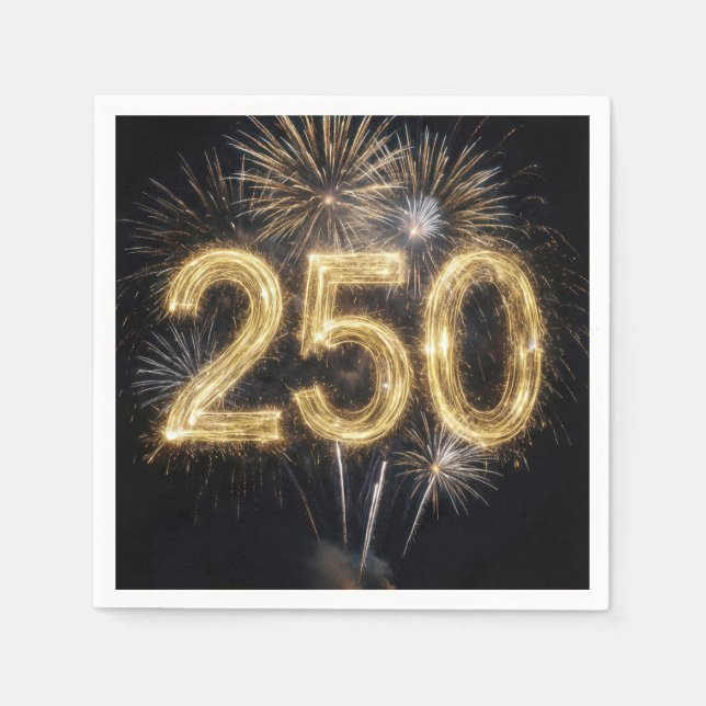Servilleta De Papel America's 250th Birthday Fireworks (Anverso)