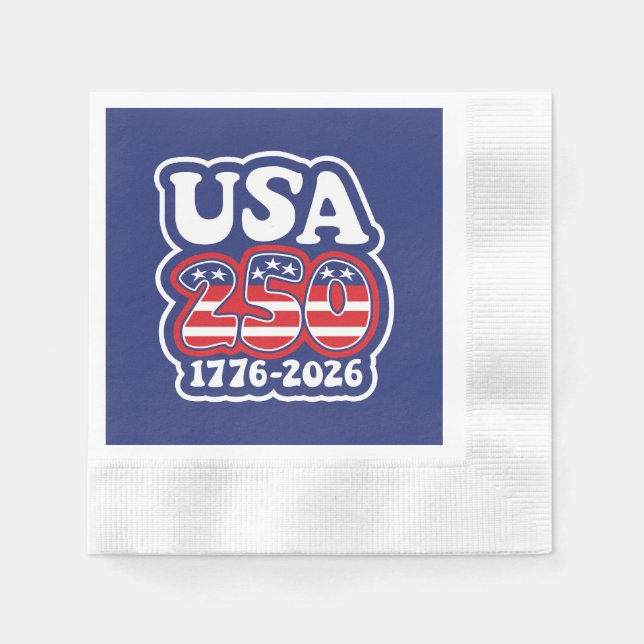 Servilleta De Papel America's 250th Birthday - Groovy USA 250 (Anverso)