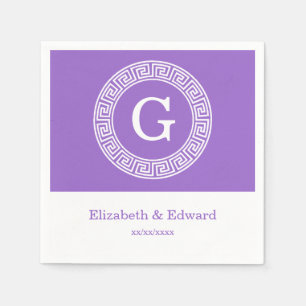 Servilleta De Papel Amethyst What Greek Key Rnd Frame First Monograma