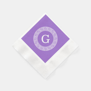 Servilleta De Papel Amethyst What Greek Key Rnd Frame First Monograma