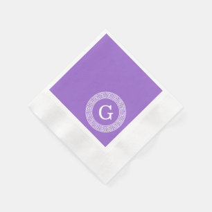 Servilleta De Papel Amethyst What Greek Key Rnd Frame First Monograma