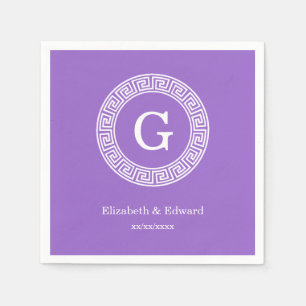 Servilleta De Papel Amethyst What Greek Key Rnd Frame First Monograma