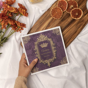 Servilleta De Papel Ametista Real Quinceañera, personalizado