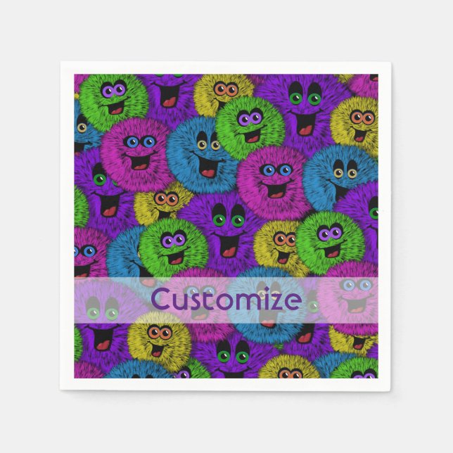 Servilleta De Papel Amigables Fuzzles Cute Criaturas Napkins (Anverso)