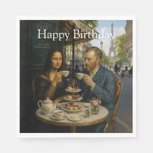 Servilleta De Papel Amigas de la merienda París Nº 2 Feliz Cumpleaños