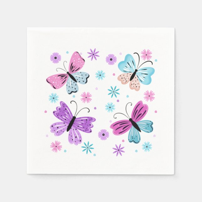 Servilleta De Papel Amigas Mariposas (Anverso)