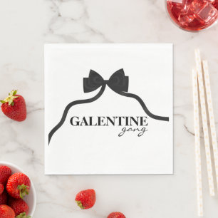 Servilleta De Papel Amigo de la banda Galentine Valentine Black Bow