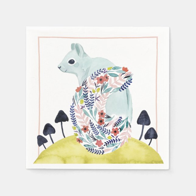 Servilleta De Papel Amigos de Clementine | ardilla de arte popular (Anverso)