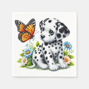 Servilleta De Papel Amigos de Cute Dalmatian/Butterfly