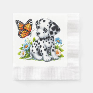 Servilleta De Papel Amigos de Cute Dalmatian/Butterfly