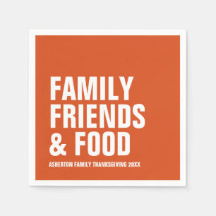 Servilleta De Papel Amigos de la familia y naranja de comida Gracias