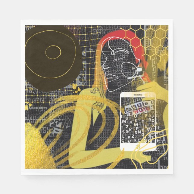 Servilleta De Papel Amigos de mensajería de texto (Anverso)