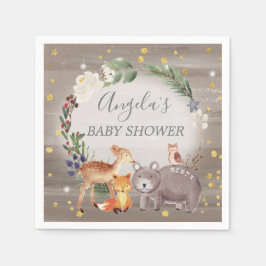 Servilleta De Papel Amigos de Woodland Animal parkle Baby Shower
