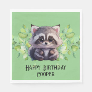 Servilleta De Papel Amigos del bosque de animales de bosque de raccoon
