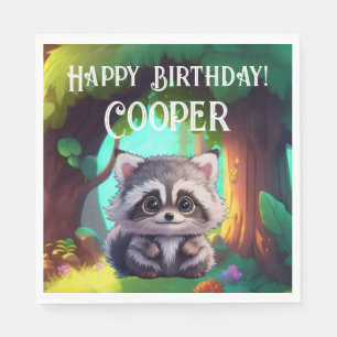Servilleta De Papel Amigos del bosque de animales de bosque de raccoon