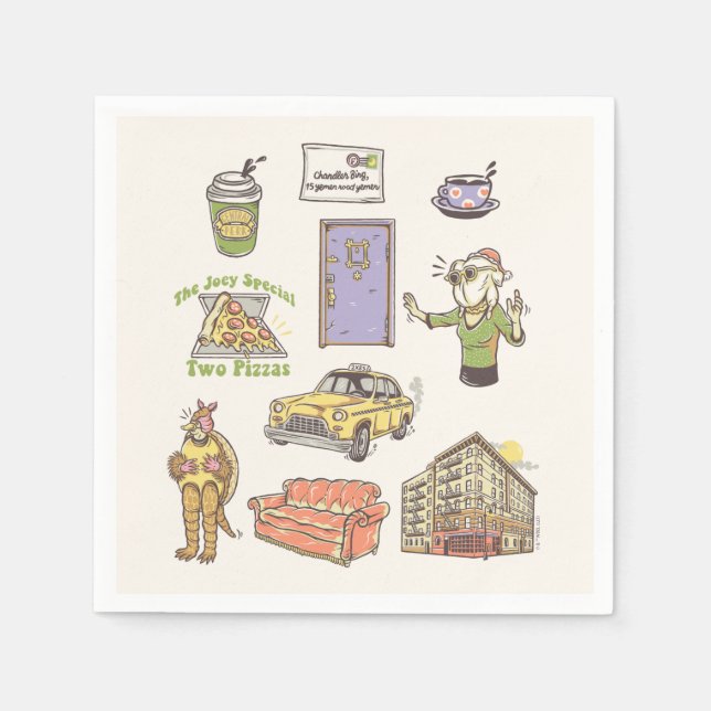 Servilleta De Papel AMIGOS™ | Gráfico de iconos Personalizados (Anverso)