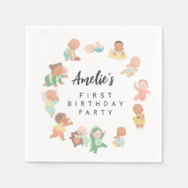 Servilleta De Papel Amigos Lindos de la Guardería Fiesta de Cumpleaños