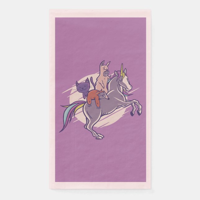 Servilleta De Papel Amigos mágicos |Unicornio, Alpaca, Gatitos, Slots (Anverso)