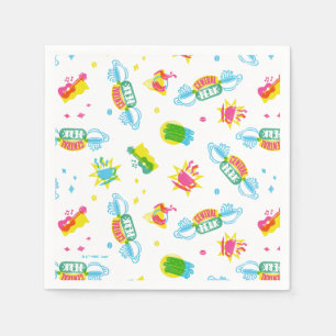 Servilleta De Papel AMIGOS™   Patrón de Neón de Perk Central