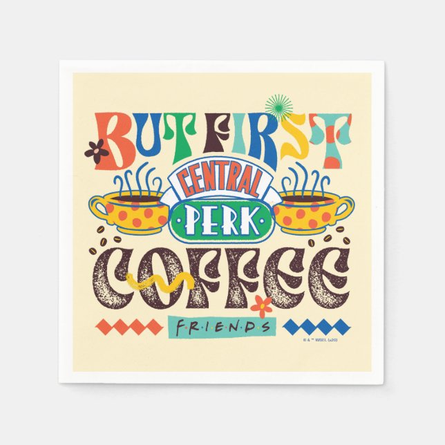 Servilleta De Papel AMIGOS™ | Pero el primer café vibrante gráfico (Anverso)