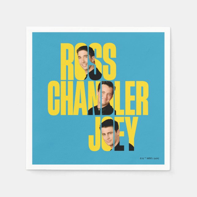 Servilleta De Papel AMIGOS™ | Ross, Chandler y Joey (Anverso)