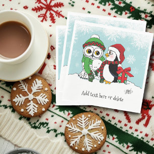 Servilleta De Papel Amistad con las Lechuzas de Nieve