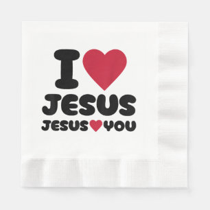 Servilleta De Papel Amo a Jesús y Jesús te ama cristiano