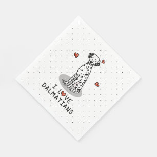 Servilleta De Papel Amo a los dálmatas (negros 1) Corazones adorables