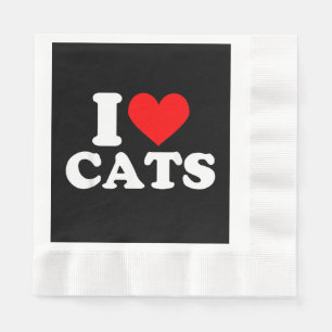 Servilleta De Papel Amo a los Gatos - Amo a los Gatos Me Encantan los