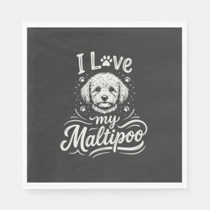Servilleta De Papel Amo a mi amante del perro Maltipoo