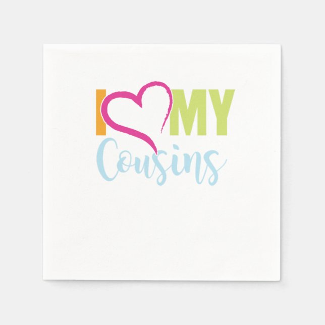 Servilleta De Papel Amo a mis primos Hermana Hermana tía Gift (Anverso)