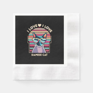 Servilleta De Papel Amo al gato siamés