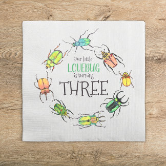 Servilleta De Papel Amo Bugs Beetles Niños Cumpleaños