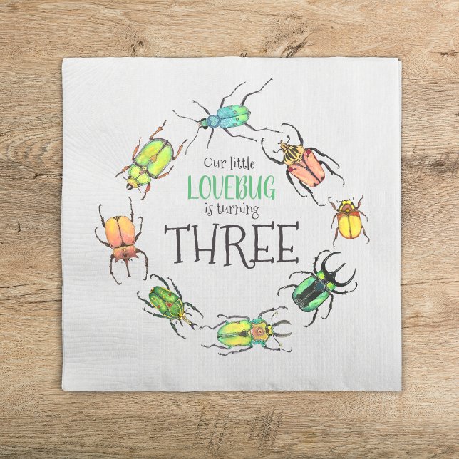Servilleta De Papel Amo Bugs Beetles Niños Cumpleaños (Subido por el creador)
