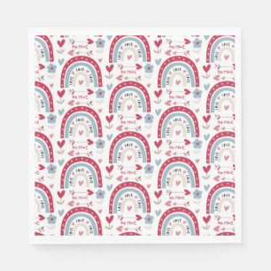 Servilleta De Papel Amo Día de San Valentín Arcoiris