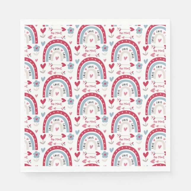 Servilleta De Papel Amo Día de San Valentín Arcoiris (Anverso)