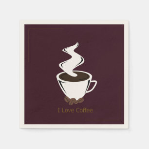 Servilleta De Papel Amo el café Taza humeante