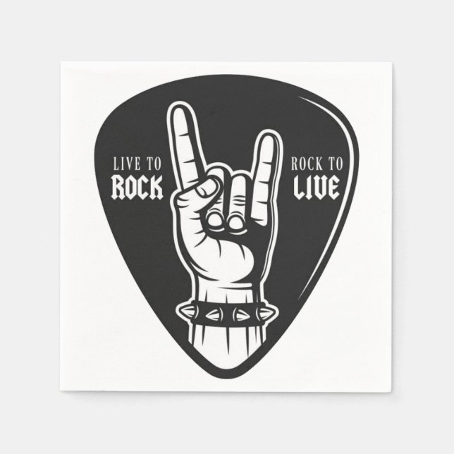 Servilleta De Papel Amo el rock (Anverso)