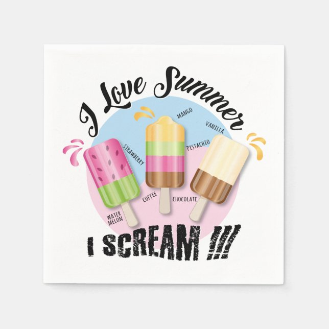Servilleta De Papel Amo el verano - ¡¡¡Grito!!! (Anverso)