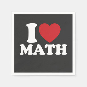 Servilleta De Papel Amo Las Matemáticas I Heart Groovy Retro