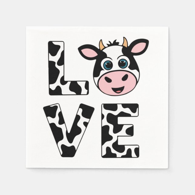 Servilleta De Papel Amo las vacas (Anverso)