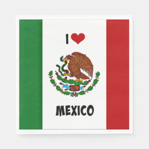 Servilleta De Papel Amo México, Bandera Mexicana