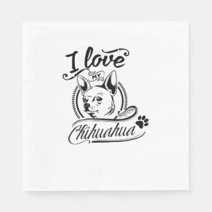 Servilleta De Papel Amo mi Chihuahua - Mascota animal lindo Paw Dog Lo