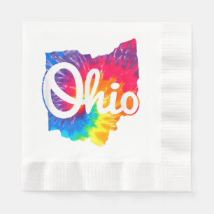 Servilleta De Papel Amo mi hogar Ohio Script Tie Dye Ohio
