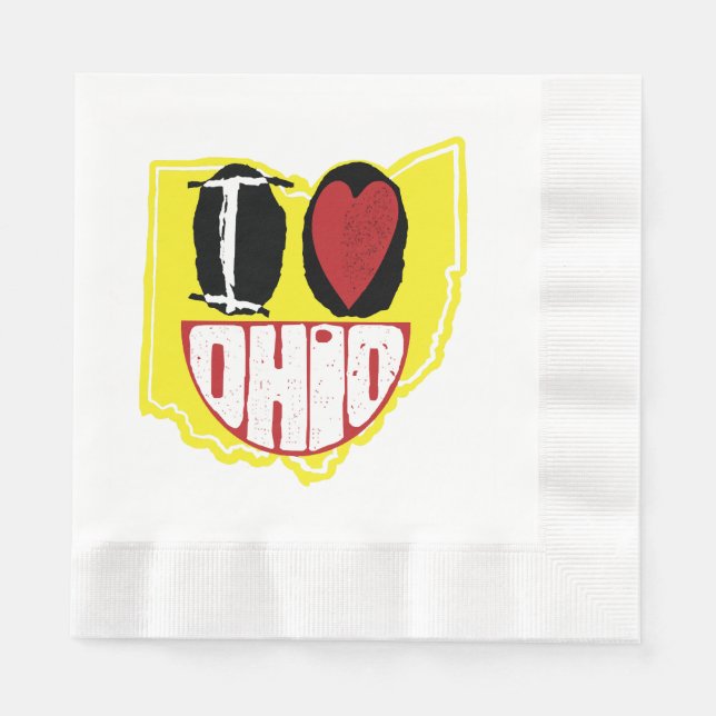 Servilleta De Papel Amo Ohio Sonriendo Cara Feliz (Anverso)