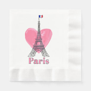 Servilleta De Papel Amo París Torre Eiffel Francia Regalo
