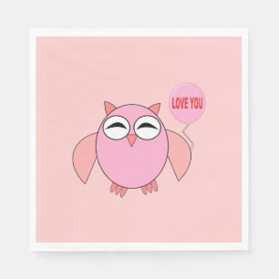 Servilleta De Papel Amo Rosa Cute Lechuza Ropa De Almuerzo