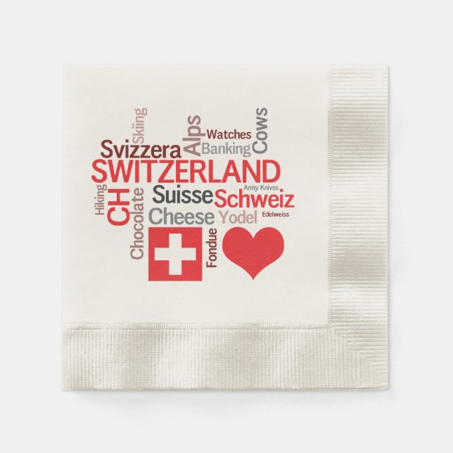 Servilleta De Papel Amo Suiza - Cosas suizas favoritas (Anverso)